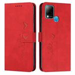 For Infinix Hot 10s Skin Feel Heart Pattern Leather Phone Case(Red)