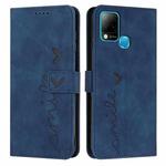 For Infinix Hot 10s Skin Feel Heart Pattern Leather Phone Case(Blue)