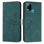 For Infinix Hot 10s Skin Feel Heart Pattern Leather Phone Case(Green)