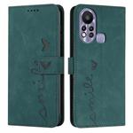 For Infinix Hot 11s Skin Feel Heart Pattern Leather Phone Case(Green)