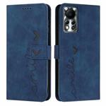 For Infinix Hot 11s NFC Skin Feel Heart Pattern Leather Phone Case(Blue)