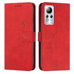 For Infinix Note 11 Skin Feel Heart Pattern Leather Phone Case(Red)