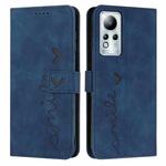 For Infinix Note 11 Skin Feel Heart Pattern Leather Phone Case(Blue)