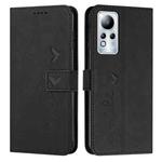 For Infinix Note 11 Skin Feel Heart Pattern Leather Phone Case(Black)