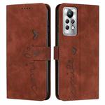 For Infinix Note 11 Pro Skin Feel Heart Pattern Leather Phone Case(Brown)
