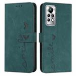 For Infinix Note 11 Pro Skin Feel Heart Pattern Leather Phone Case(Green)