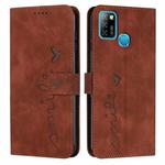 For Infinix Smart 5 / Hot 10 Lite Skin Feel Heart Pattern Leather Phone Case(Brown)