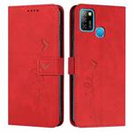 For Infinix Smart 5 / Hot 10 Lite Skin Feel Heart Pattern Leather Phone Case(Red)