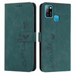 For Infinix Smart 5 / Hot 10 Lite Skin Feel Heart Pattern Leather Phone Case(Green)