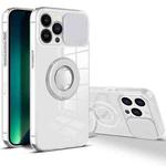 Sliding Camera Cover Design TPU Phone Case For iPhone 13 Pro(White)