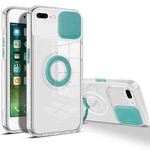 Sliding Camera Cover Design TPU Phone Case For iPhone 8 Plus / 7 Plus(Mint Green)
