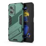 For Xiaomi Redmi Note 11T Pro 5G China Punk Armor 2 in 1 PC + TPU Shockproof Phone Case with Invisible Holder(Green)