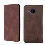 For Nokia C20 Plus Skin Feel Magnetic Horizontal Flip Leather Phone Case(Dark Brown)