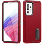 For Samsung Galaxy A53 3 in 1 Rugged Holder Phone Case(Red + Black)