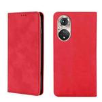 For Honor 50 Pro Skin Feel Magnetic Horizontal Flip Leather Phone Case(Red)