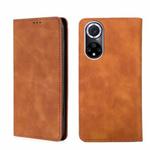 For Huawei nova 9 Skin Feel Magnetic Horizontal Flip Leather Phone Case(Light Brown)