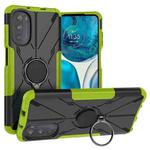 For Motorola Moto G52 Armor Bear Shockproof PC + TPU Phone Protective Case with Ring Holder(Green)