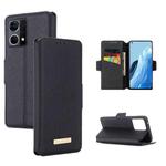 For OPPO F21 Pro / Reno7 4G MUXMA MX115 Cross Texture Oil Edge Flip Leather Phone Case(Black)