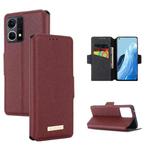 For OPPO F21 Pro / Reno7 4G MUXMA MX115 Cross Texture Oil Edge Flip Leather Phone Case(Red)