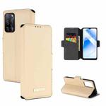 For OPPO A55 5G MUXMA MX115 Cross Texture Oil Edge Flip Leather Phone Case(Gold)