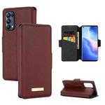 For OPPO Reno5 Pro 5G MUXMA MX115 Cross Texture Oil Edge Flip Leather Phone Case(Red)