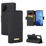 For OPPO Realme 7 5G / V5 / Q2 MUXMA MX115 Cross Texture Oil Edge Flip Leather Phone Case(Black)