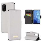 For OPPO Realme 7 5G / V5 / Q2 MUXMA MX115 Cross Texture Oil Edge Flip Leather Phone Case(White)