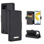 For OPPO Realme C21 MUXMA MX115 Cross Texture Oil Edge Flip Leather Phone Case(Black)