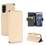 For OPPO Realme X7 Indian Version / V15 MUXMA MX115 Cross Texture Oil Edge Flip Leather Phone Case(Gold)