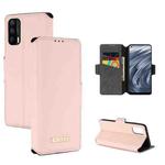 For OPPO Realme X7 Indian Version / V15 MUXMA MX115 Cross Texture Oil Edge Flip Leather Phone Case(Pink)