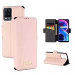 For OPPO Realme 8 / 8 Pro MUXMA MX115 Cross Texture Oil Edge Flip Leather Phone Case(Pink)