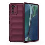 For Samsung Galaxy Note20 Magic Shield TPU + Flannel Phone Case(Wine Red)
