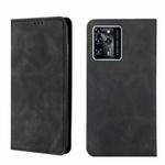 For ZTE Blade V30 Skin Feel Magnetic Flip Leather Phone Case(Black)