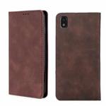 For ZTE Blade L210 Skin Feel Magnetic Flip Leather Phone Case(Dark Brown)