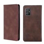 For Asus Zenfone 8 Skin Feel Magnetic Flip Leather Phone Case(Dark Brown)