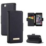 MUXMA MX115 Cross Texture Oil Edge Flip Leather Phone Case For iPhone 6s Plus / 6 Plus(Black)