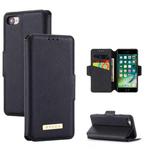 For iPhone SE 2022 / SE 2020 / 8 / 7 MUXMA MX115 Cross Texture Oil Edge Flip Leather Phone Case(Black)