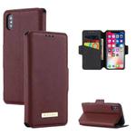 For iPhone XS Max MUXMA MX115 Cross Texture Oil Edge Flip Leather Phone Case(Red)