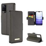 For vivo S9 MUXMA MX115 Cross Texture Oil Edge Flip Leather Phone Case(Grey)