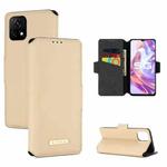 For vivo Y31s / Y52s / iQOO U3 5G MUXMA MX115 Cross Texture Oil Edge Flip Leather Phone Case(Gold)