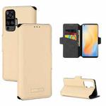 For vivo X50 5G / X50 Pro MUXMA MX115 Cross Texture Oil Edge Flip Leather Phone Case(Gold)