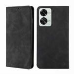 For OnePlus Nord 2T Skin Feel Magnetic Horizontal Flip Leather Phone Case(Black)