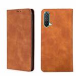For OnePlus Nord CE 5G Skin Feel Magnetic Horizontal Flip Leather Phone Case(Light Brown)