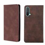 For OnePlus Nord CE 5G Skin Feel Magnetic Horizontal Flip Leather Phone Case(Dark Brown)