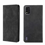 For Itel A48 Skin Feel Magnetic Horizontal Flip Leather Phone Case(Black)