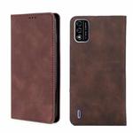 For Itel A48 Skin Feel Magnetic Horizontal Flip Leather Phone Case(Dark Brown)