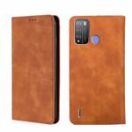 For Itel Vision 1 Pro Skin Feel Magnetic Horizontal Flip Leather Phone Case(Light Brown)