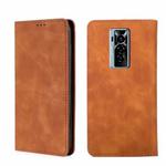 For Tecno Phantom X Skin Feel Magnetic Horizontal Flip Leather Phone Case(Light Brown)