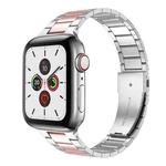 Small Waist Stainless Steel Watch Band For Apple Watch Series 8&7 41mm / SE 2&6&SE&5&4 40mm / 3&2&1 38mm(Silver Pink)