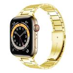 Small Waist Stainless Steel Watch Band For Apple Watch Series 8&7 45mm / SE 2&6&SE&5&4 44mm / 3&2&1 42mm(Gold)